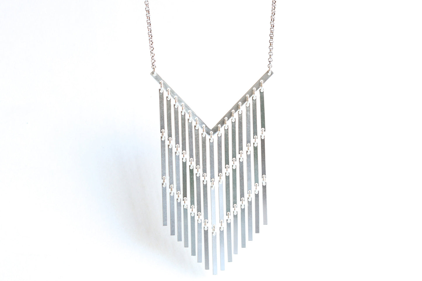 Fringe Channel Necklace-pendant necklace-Blue Hour Designs