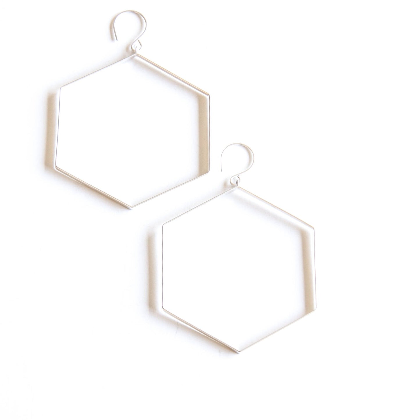 Hexagon Hoops-hoop earrings-Blue Hour Designs