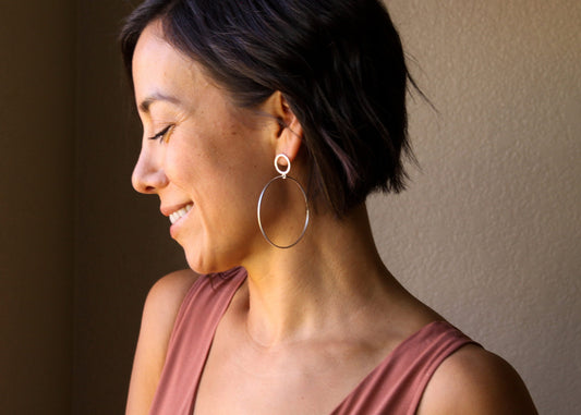 Keeper Hoops-hoop earrings-Blue Hour Designs