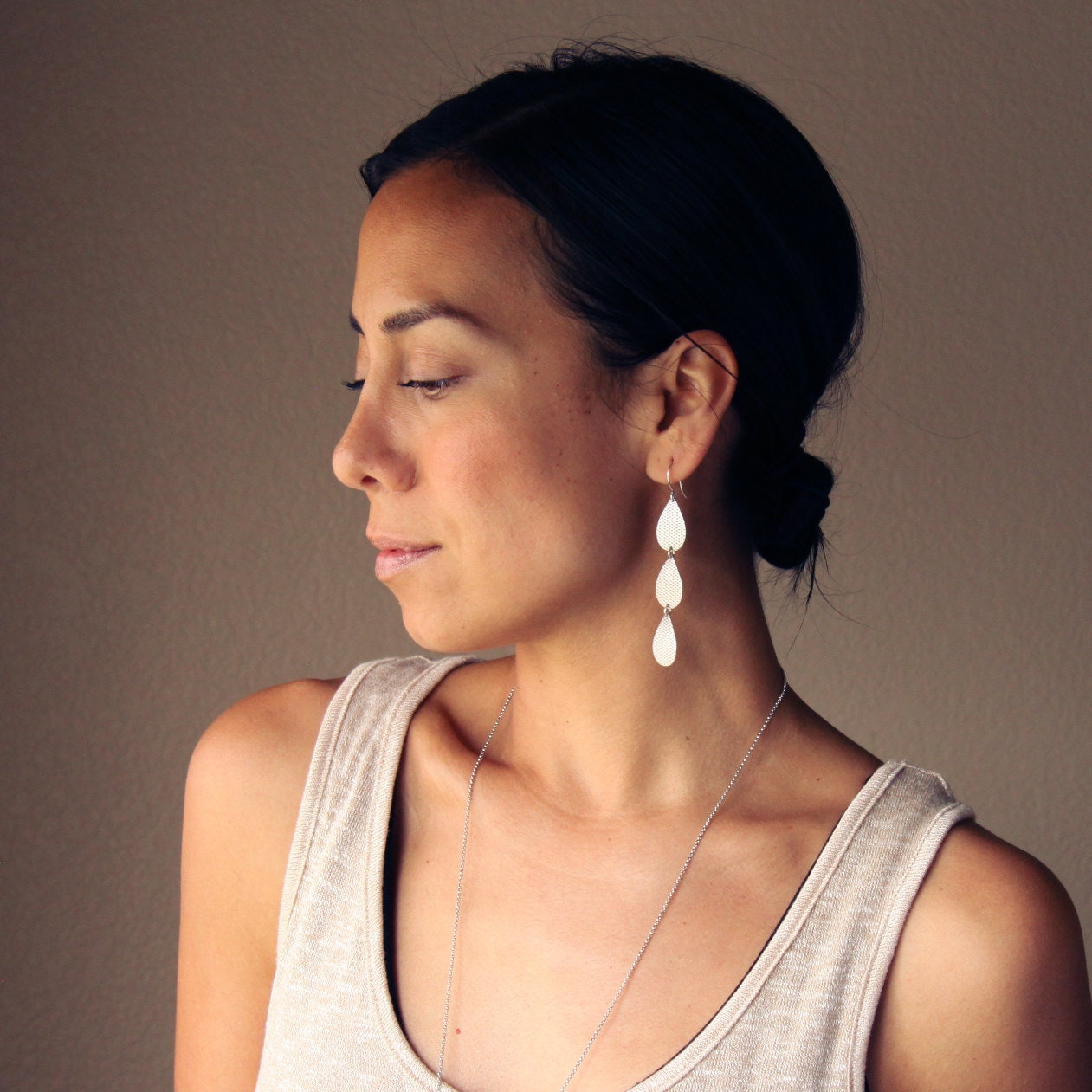 Lena Earrings - Silver-dangle earrings-Blue Hour Designs