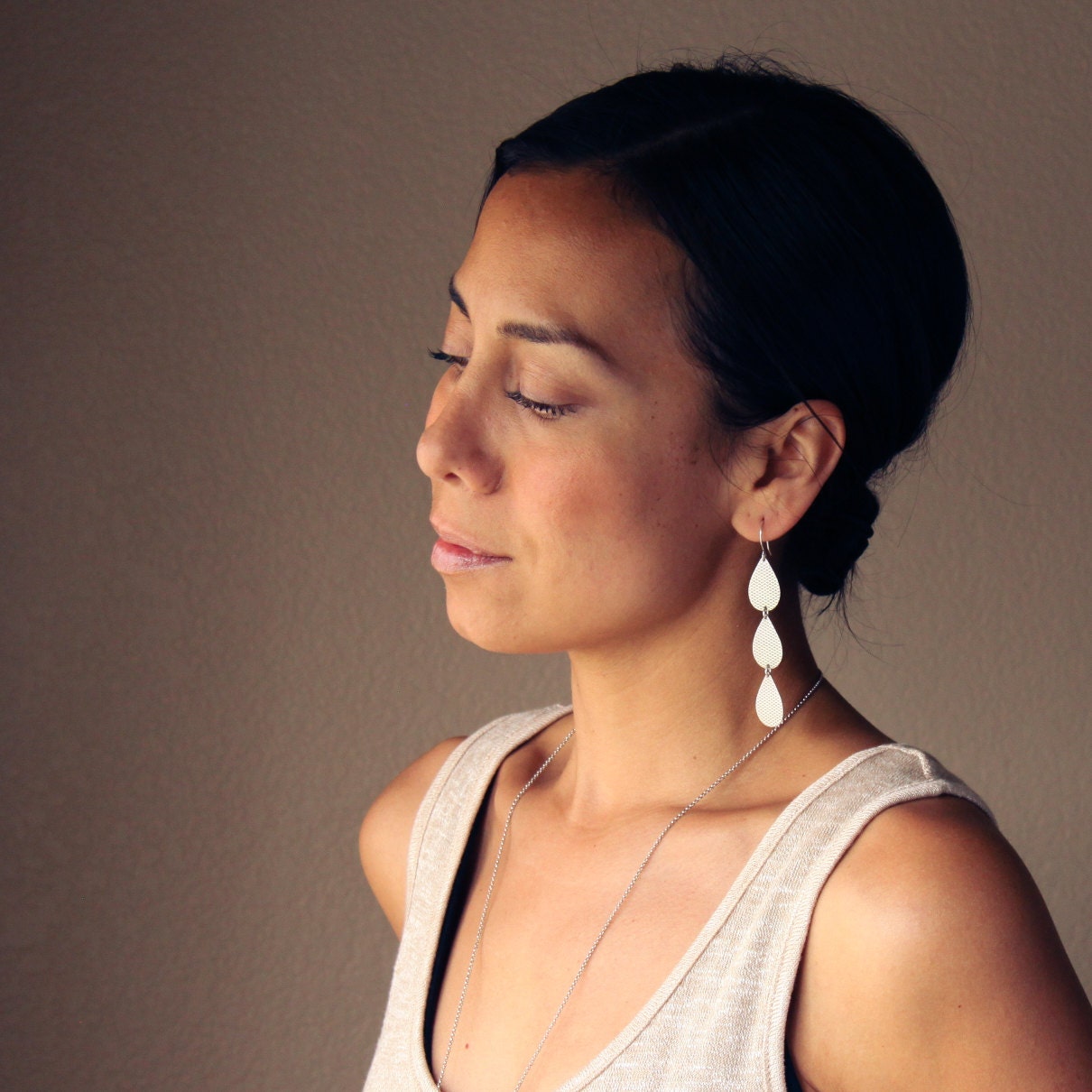 Lena Earrings - Silver-dangle earrings-Blue Hour Designs