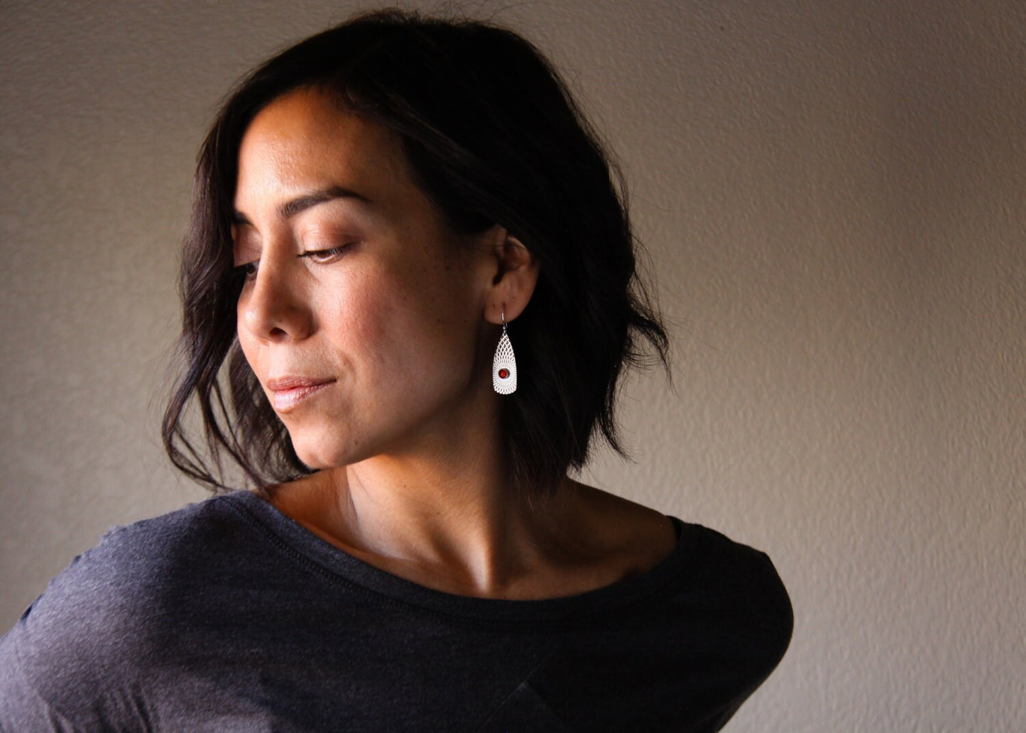 Llovera Earrings - Carnelian-dangle earrings-Blue Hour Designs