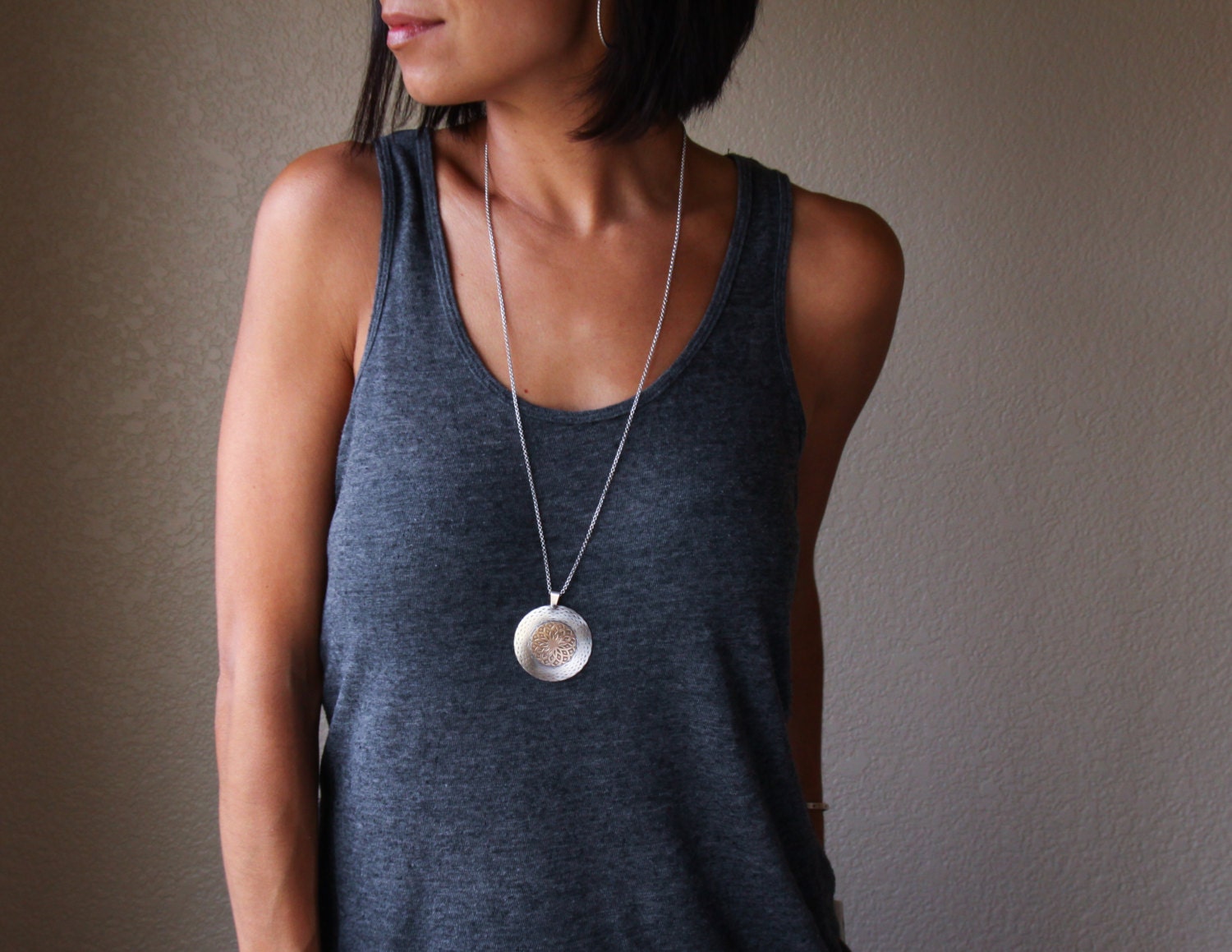 Mandala Necklace-pendant necklace-Blue Hour Designs