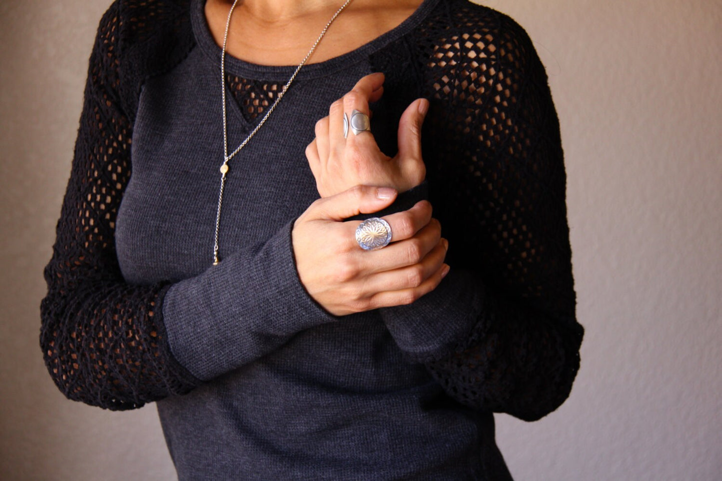 Mandala Ring-cocktail ring-Blue Hour Designs