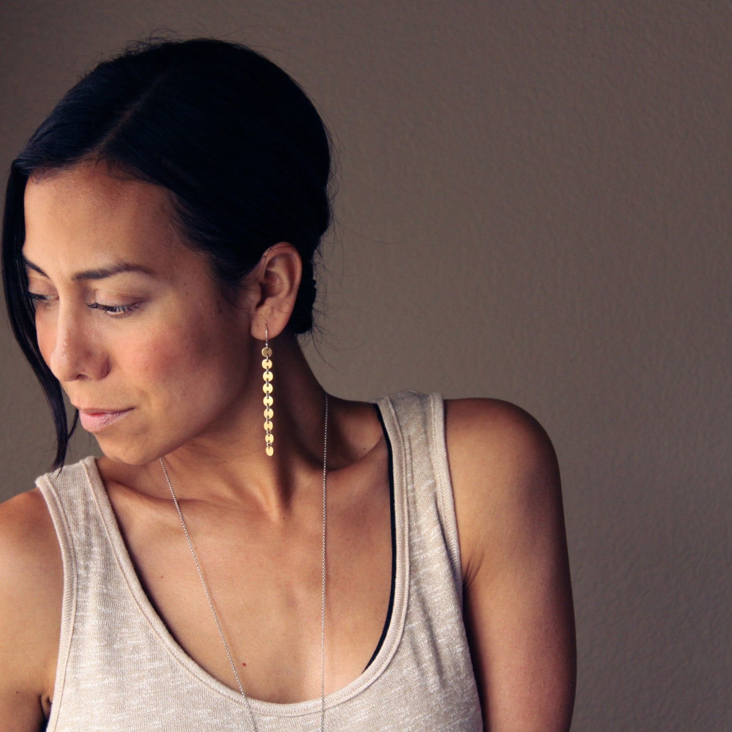 Muse Earrings - Brass-dangle earrings-Blue Hour Designs