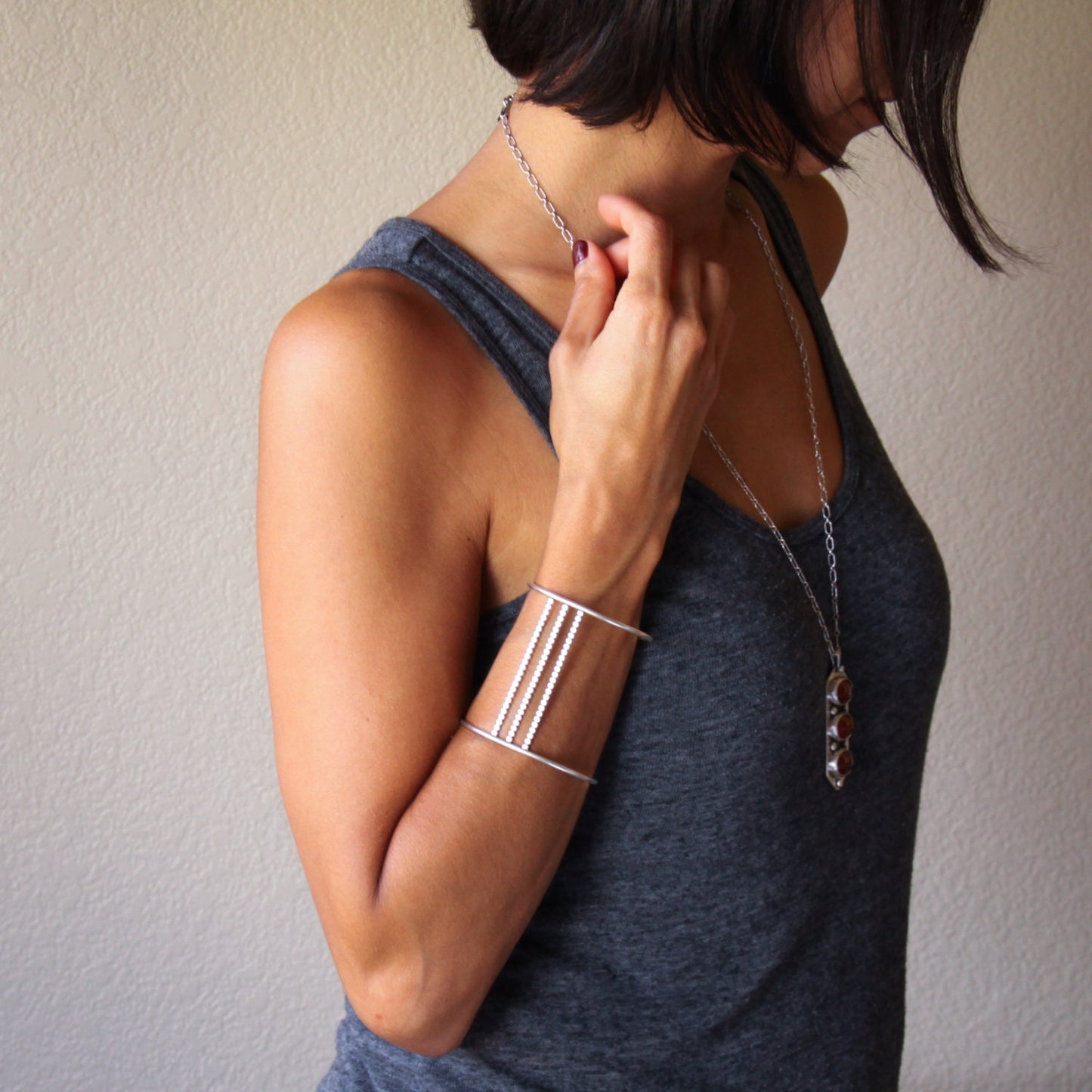 Parallel Cuff-cuff bracelet-Blue Hour Designs