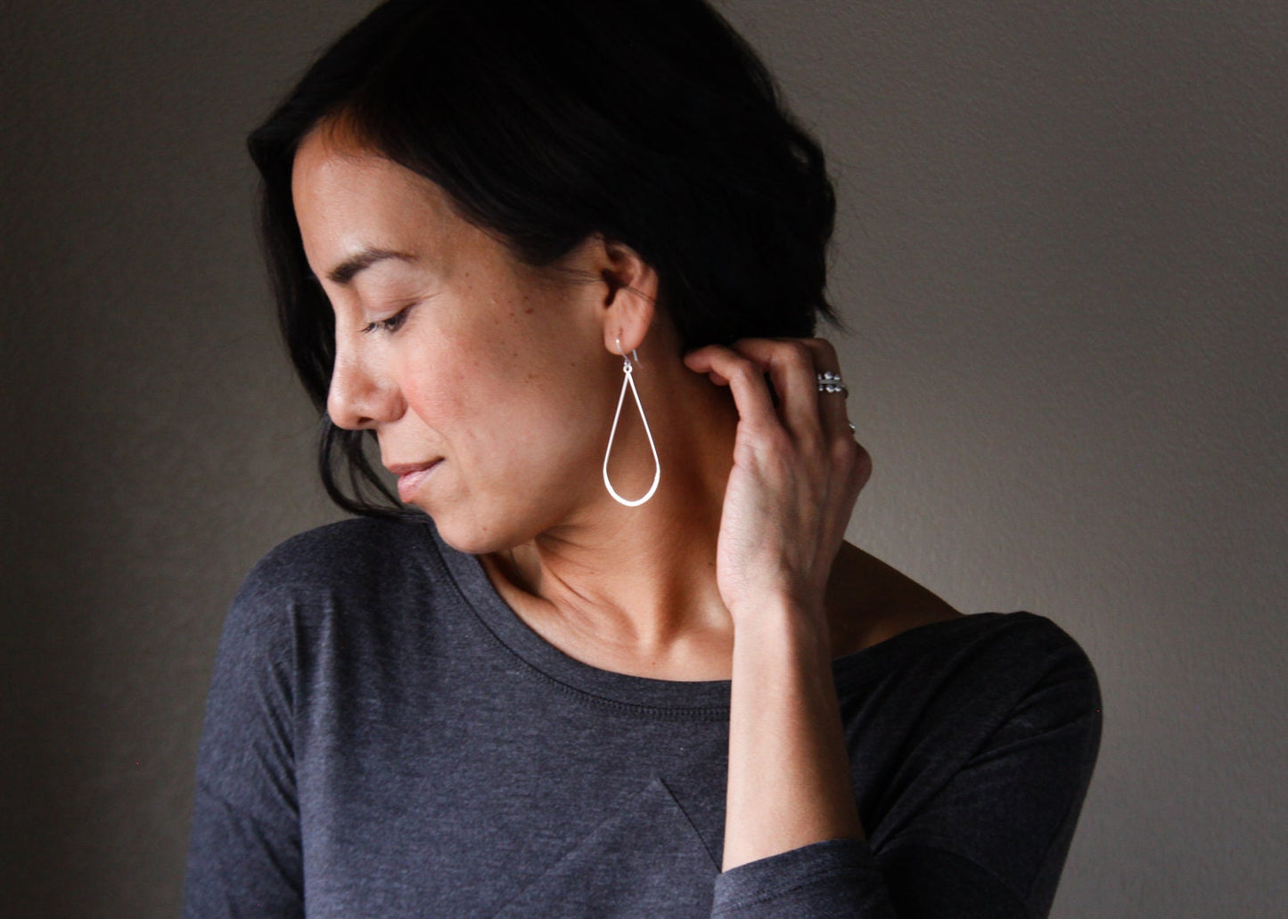 Raindrop Earrings-dangle earrings-Blue Hour Designs