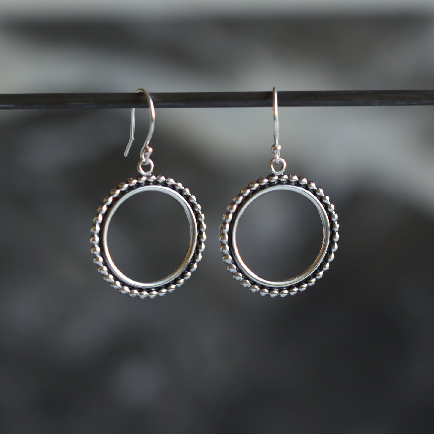 Relic Circle Earrings - Small-dangle earrings-Blue Hour Designs