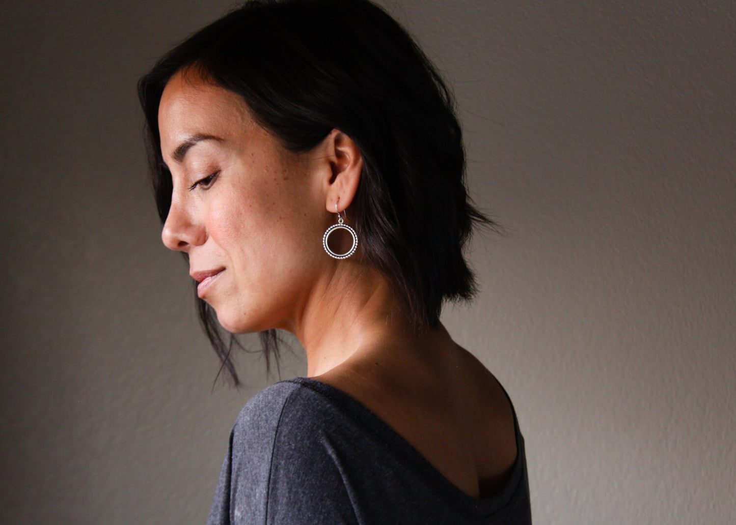 Relic Circle Earrings - Small-dangle earrings-Blue Hour Designs
