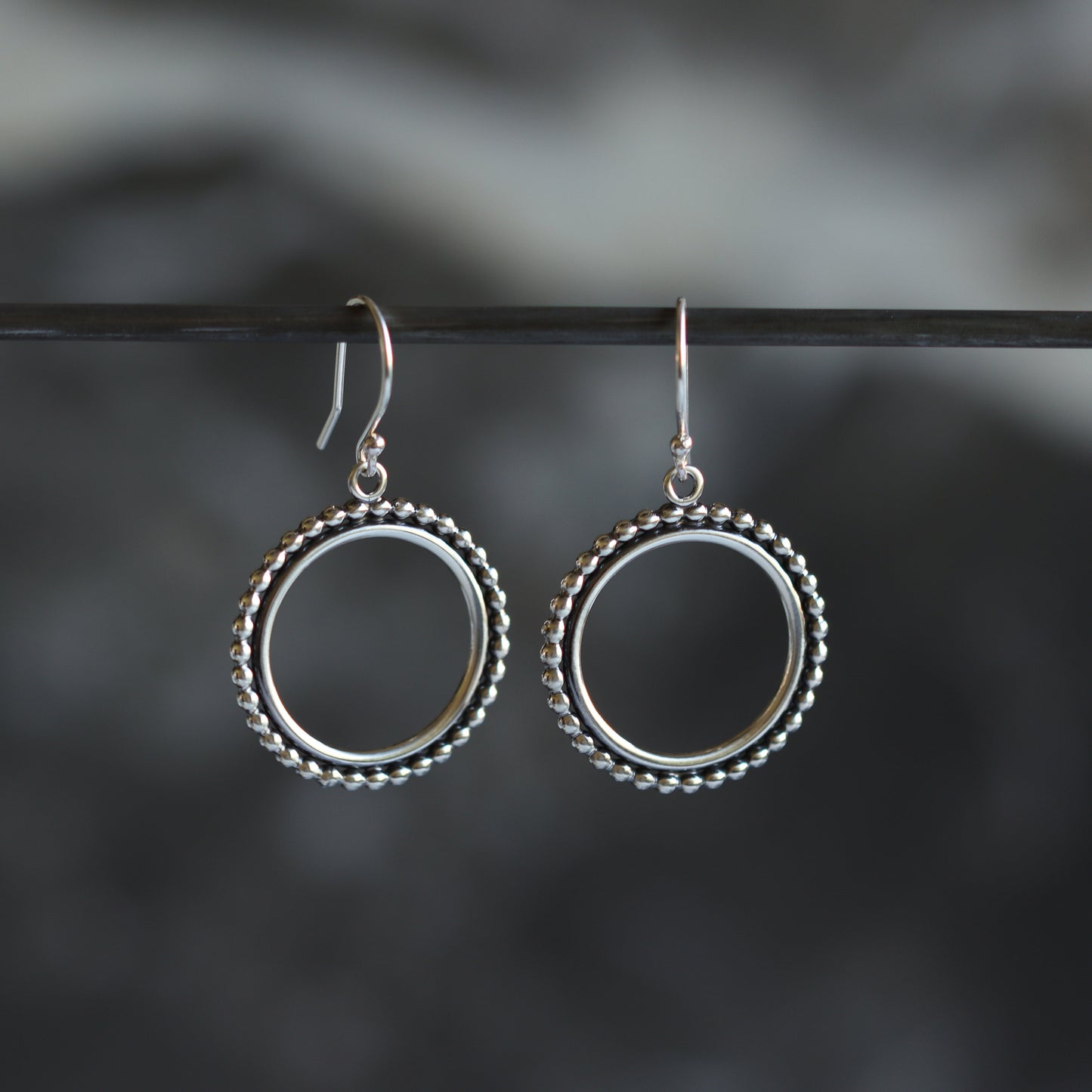 Relic Circle Earrings - Small-dangle earrings-Blue Hour Designs