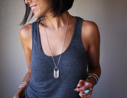 Ripple Necklace-pendant necklace-Blue Hour Designs