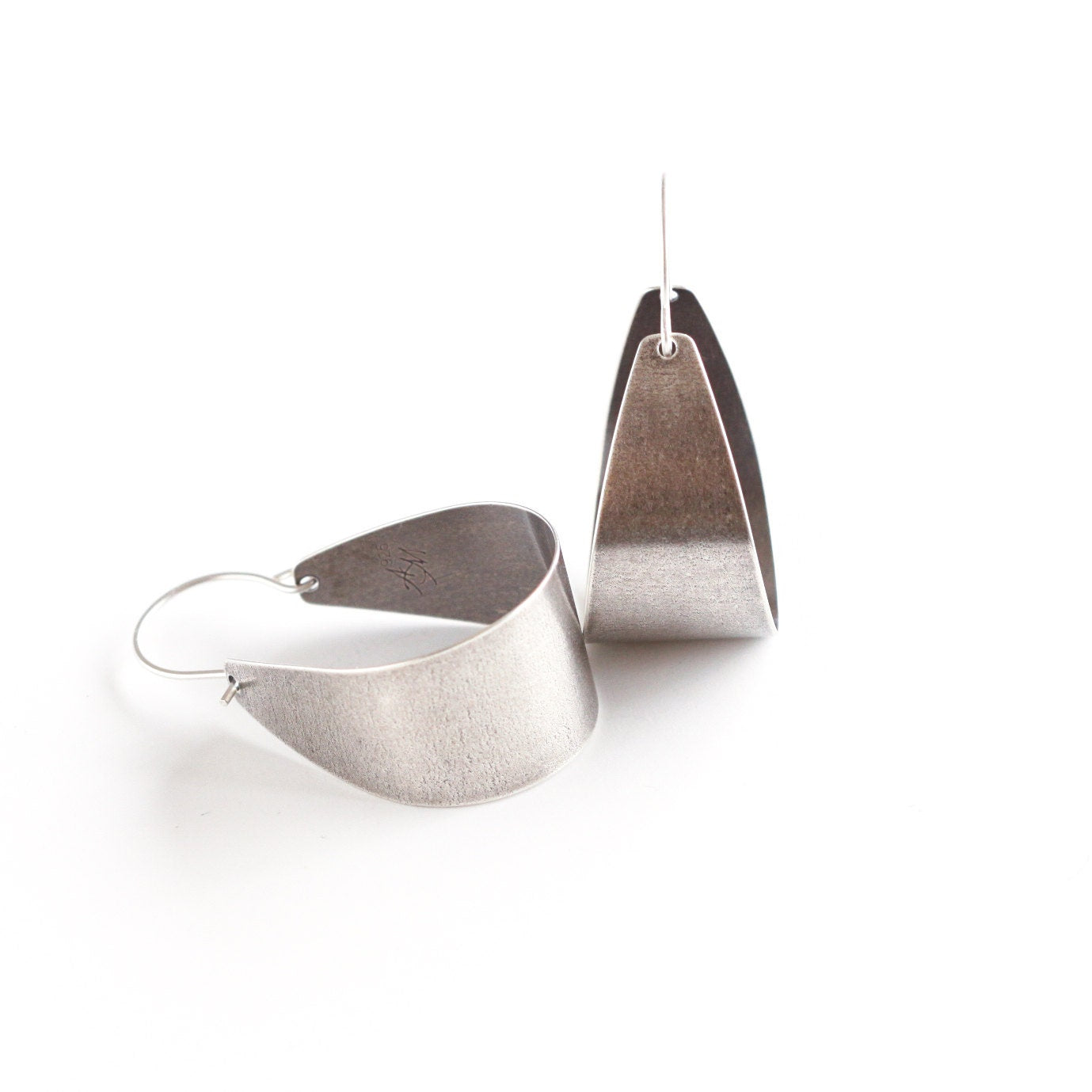 Scoop Earrings - Silver-hoop earrings-Blue Hour Designs