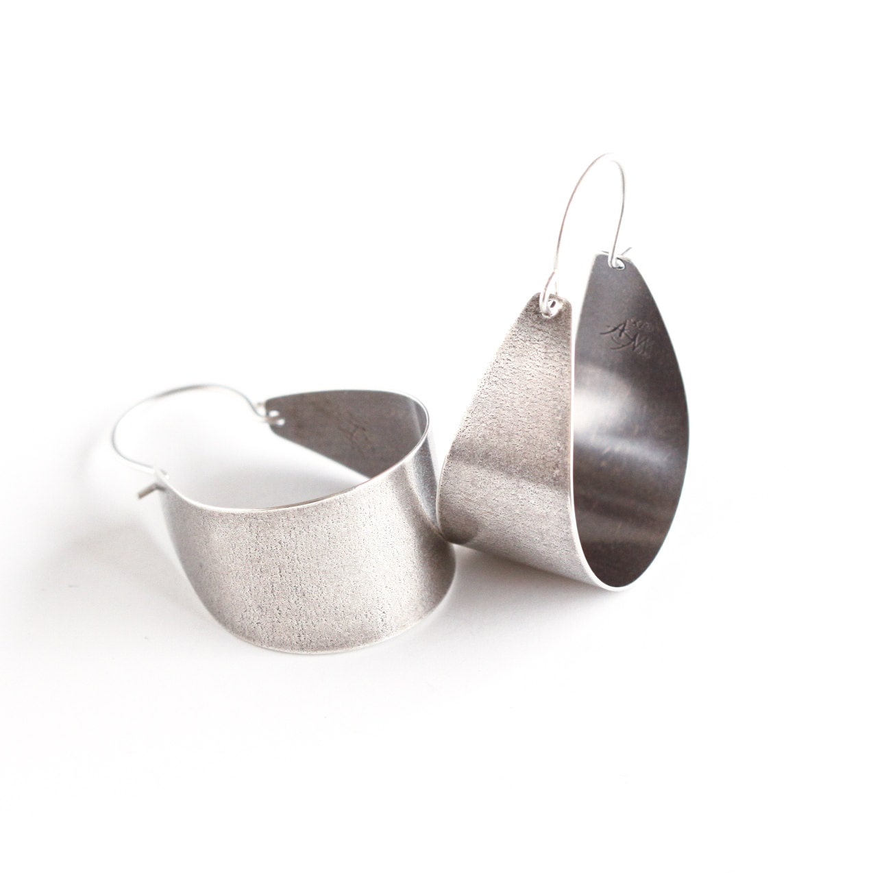 Scoop Earrings - Silver-hoop earrings-Blue Hour Designs