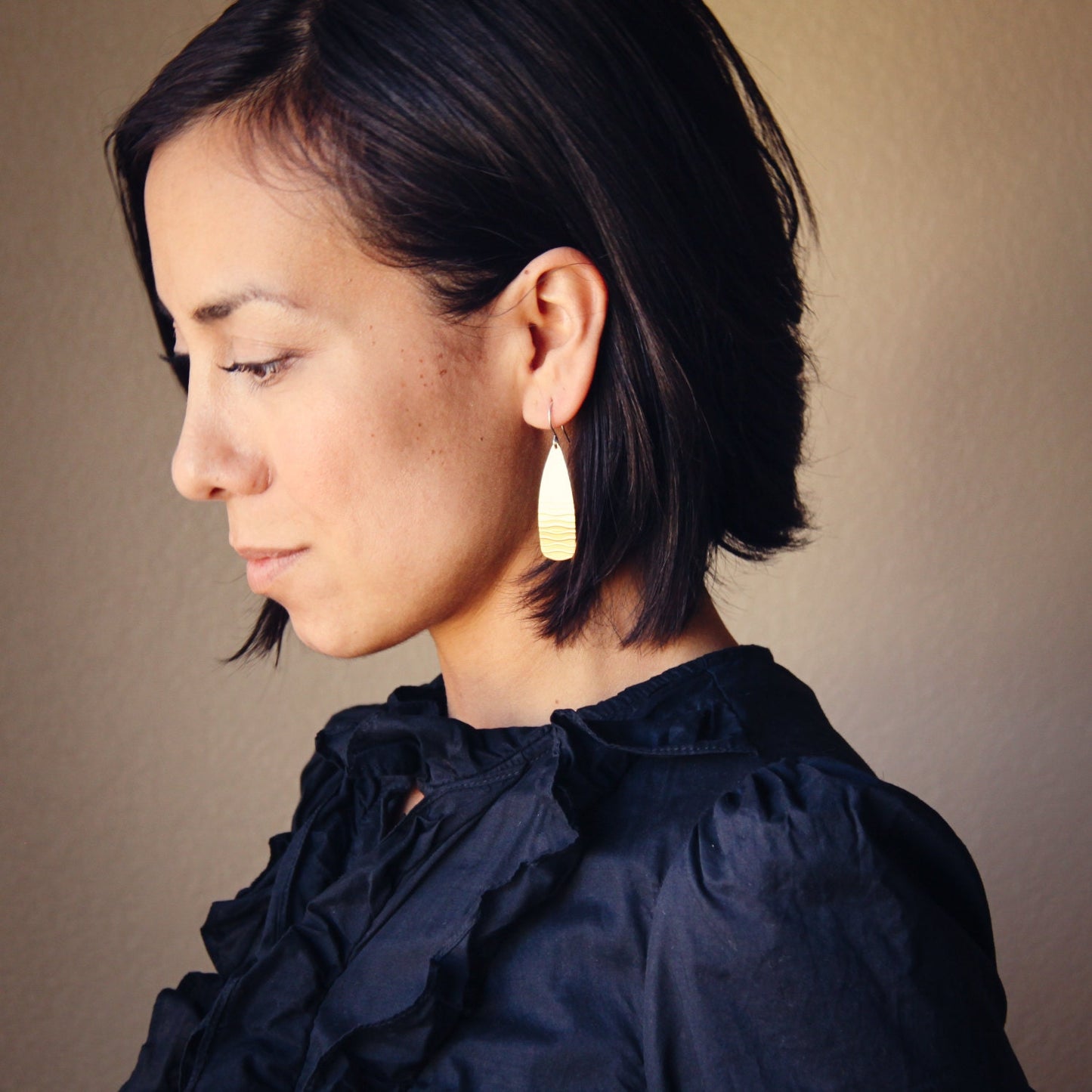 Soledad Earrings - Brass-dangle earrings-Blue Hour Designs