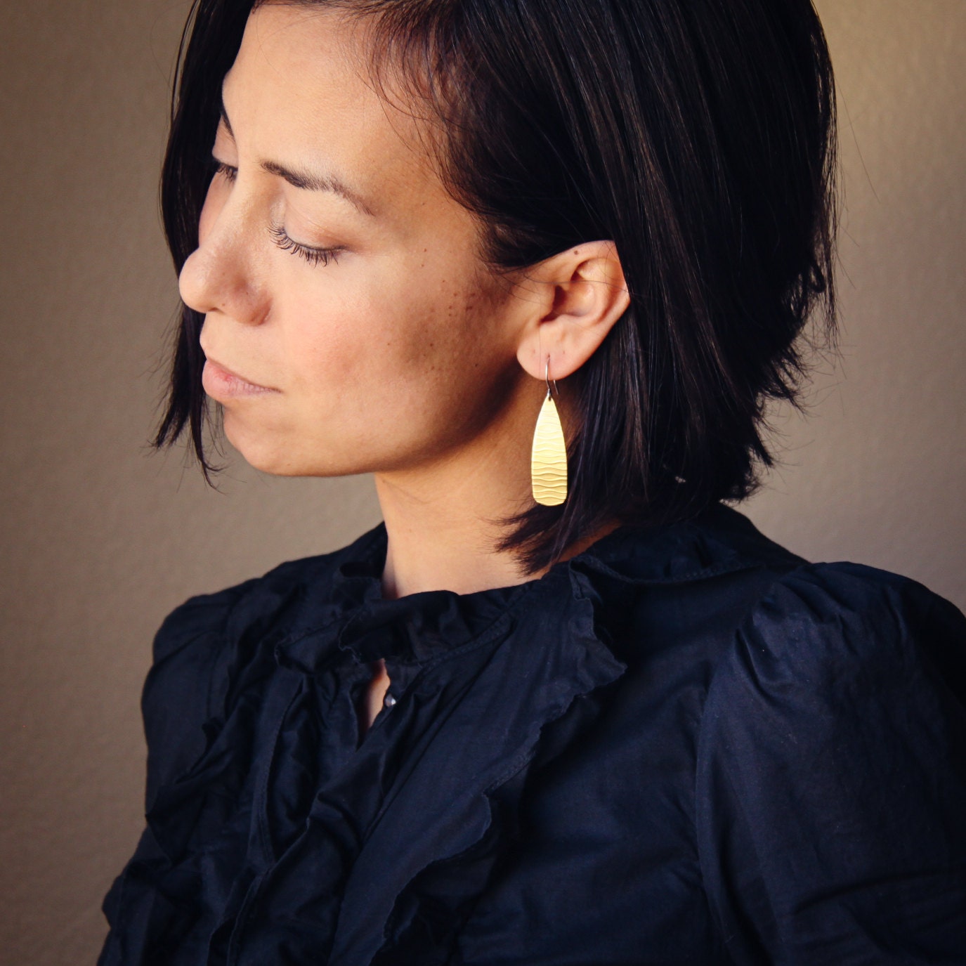 Soledad Earrings - Brass-dangle earrings-Blue Hour Designs