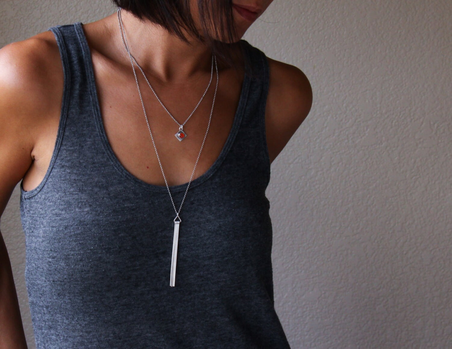 Tassel Necklace-pendant necklace-Blue Hour Designs