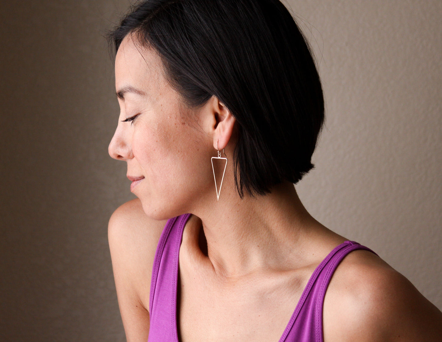 Triad Earrings - 14KY Gold-dangle earrings-Blue Hour Designs
