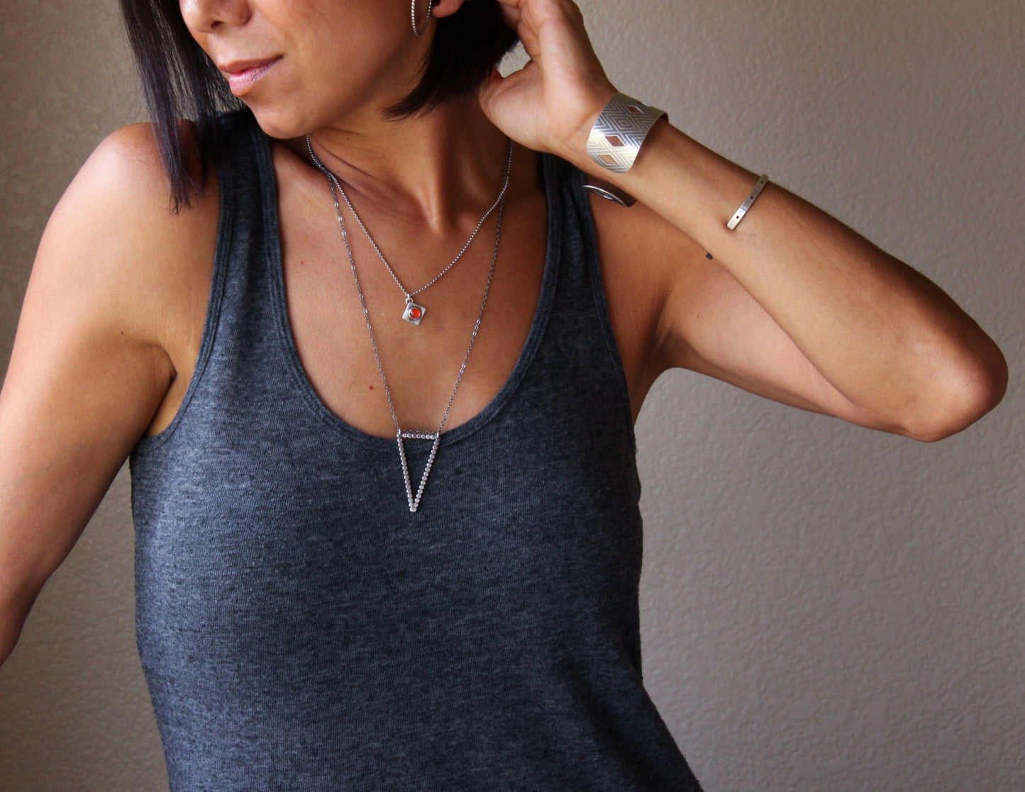Triad Necklace-pendant necklace-Blue Hour Designs
