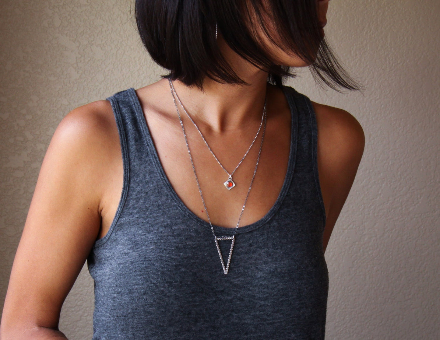 Triad Necklace-pendant necklace-Blue Hour Designs