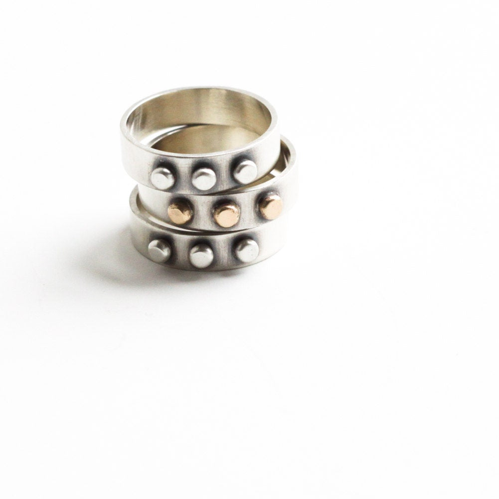 Union Ring with Gold-stacking ring-Blue Hour Designs
