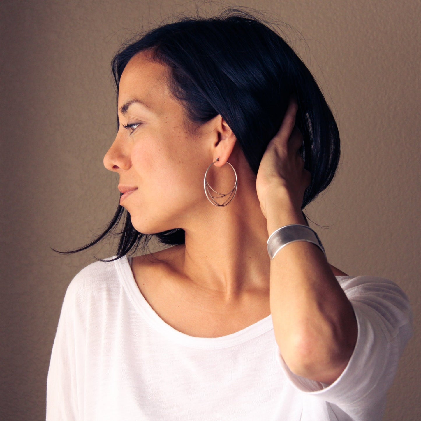 Web Hoops-hoop earrings-Blue Hour Designs