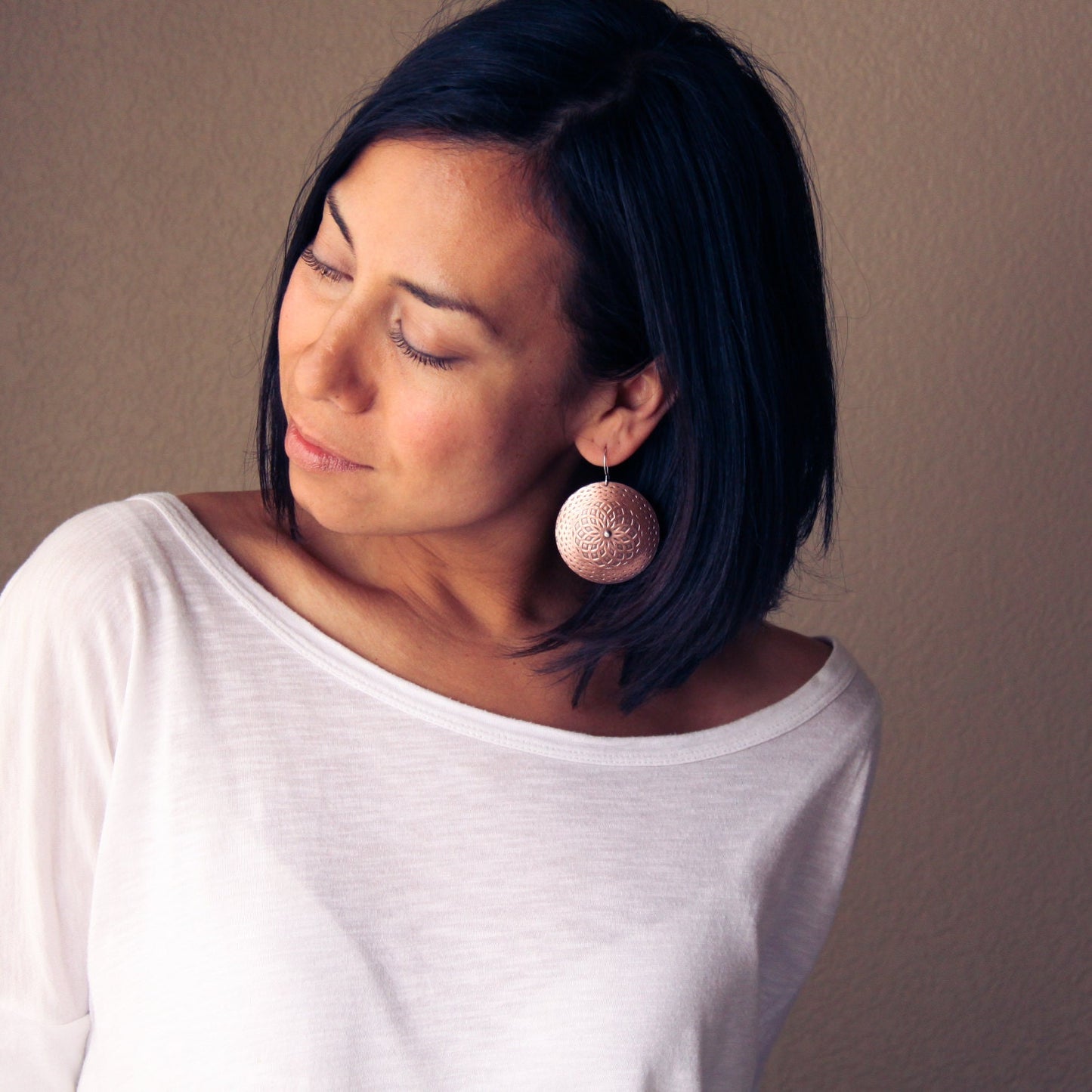 Mandala Earrings - Copper