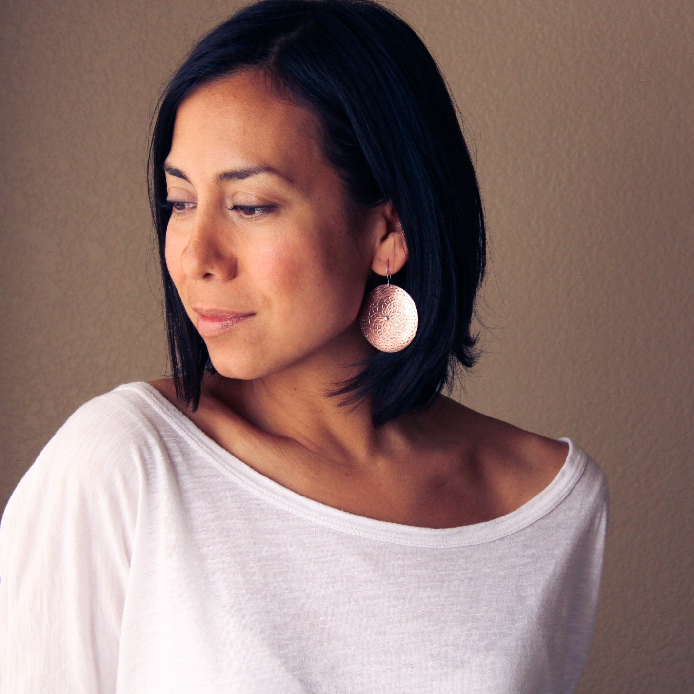 Mandala Earrings - Copper