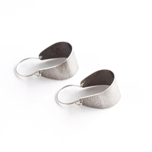 Small Silver Scoop Earrings