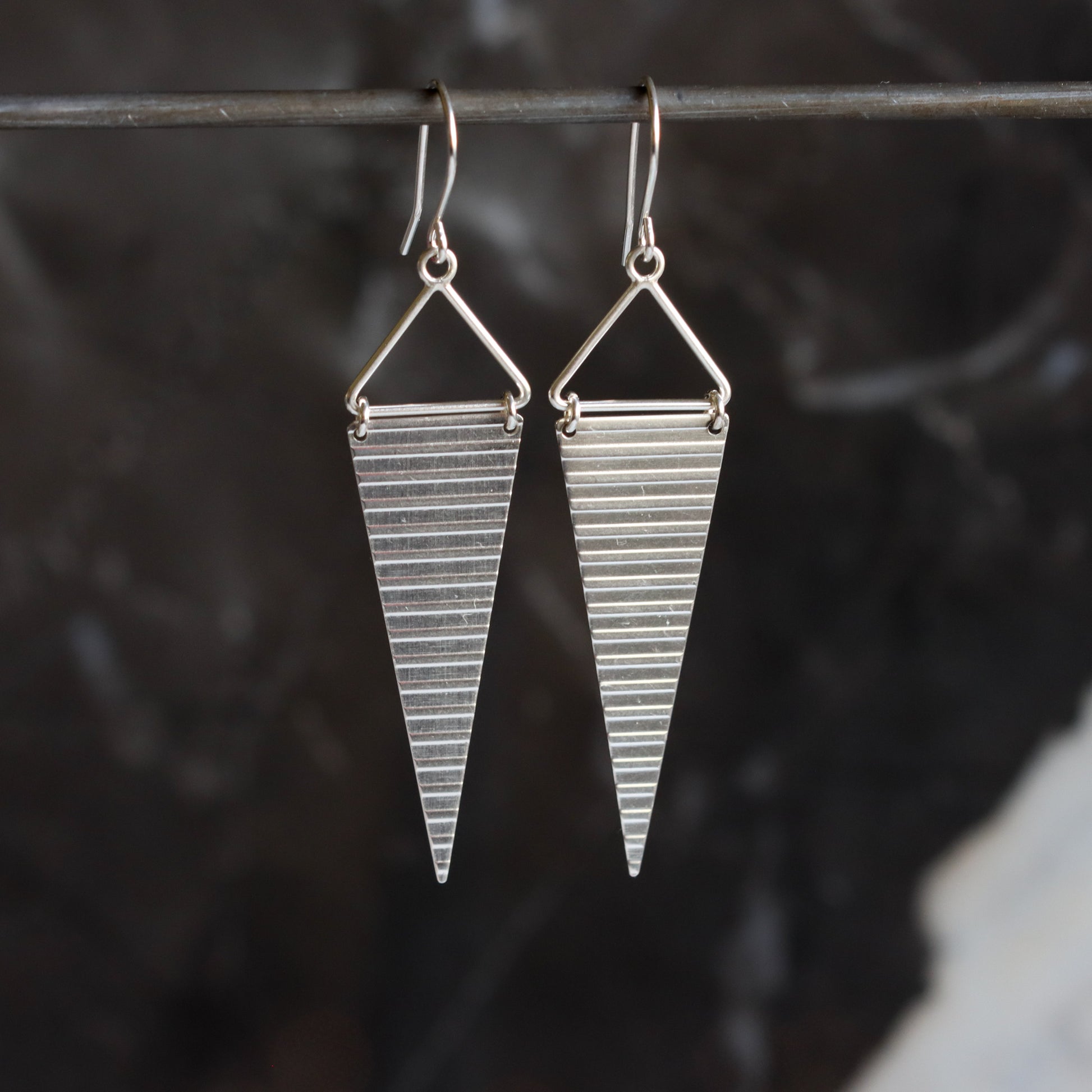 Bandera Earrings - Silver-dangle earrings-Blue Hour Designs