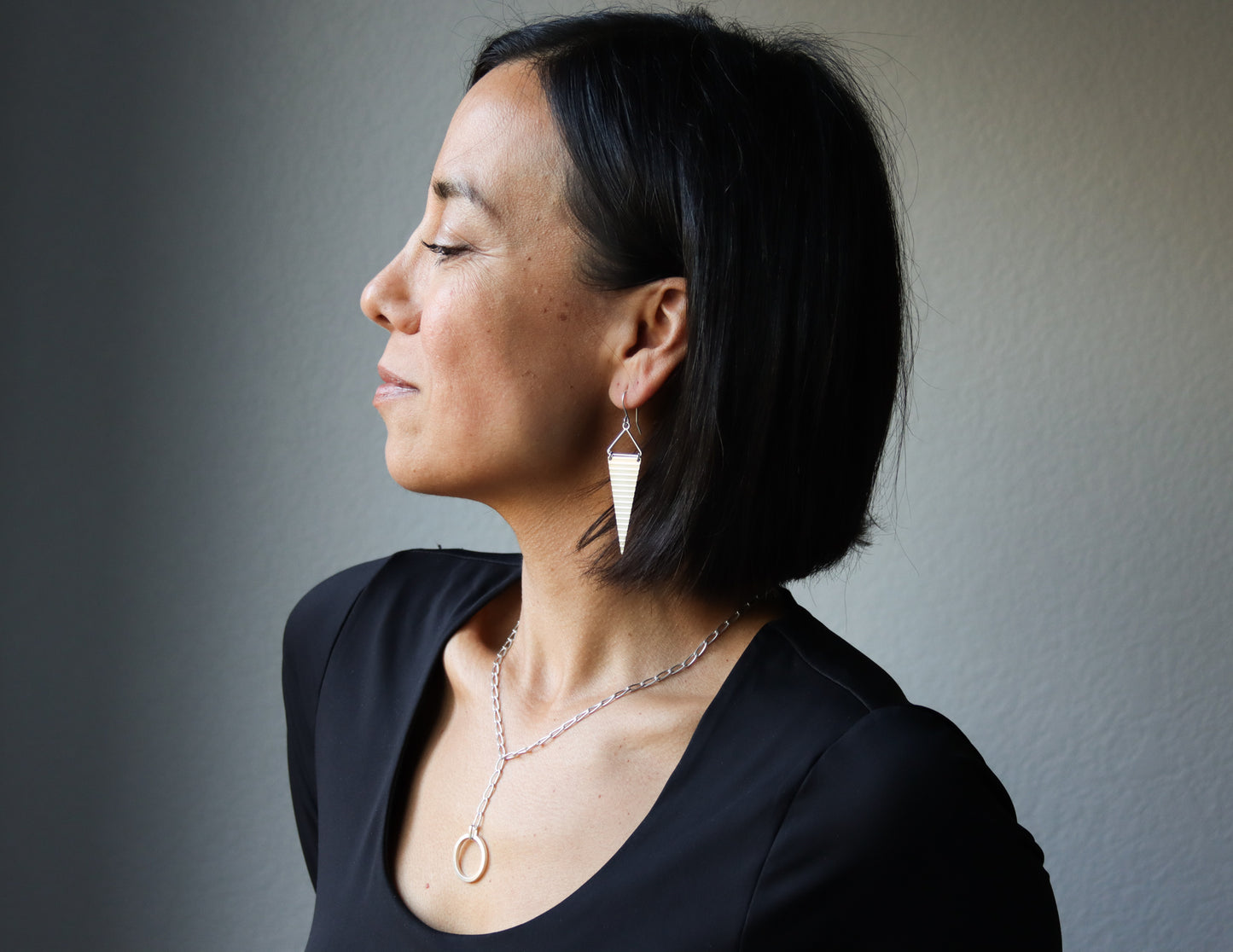 Bandera Earrings - Silver-dangle earrings-Blue Hour Designs