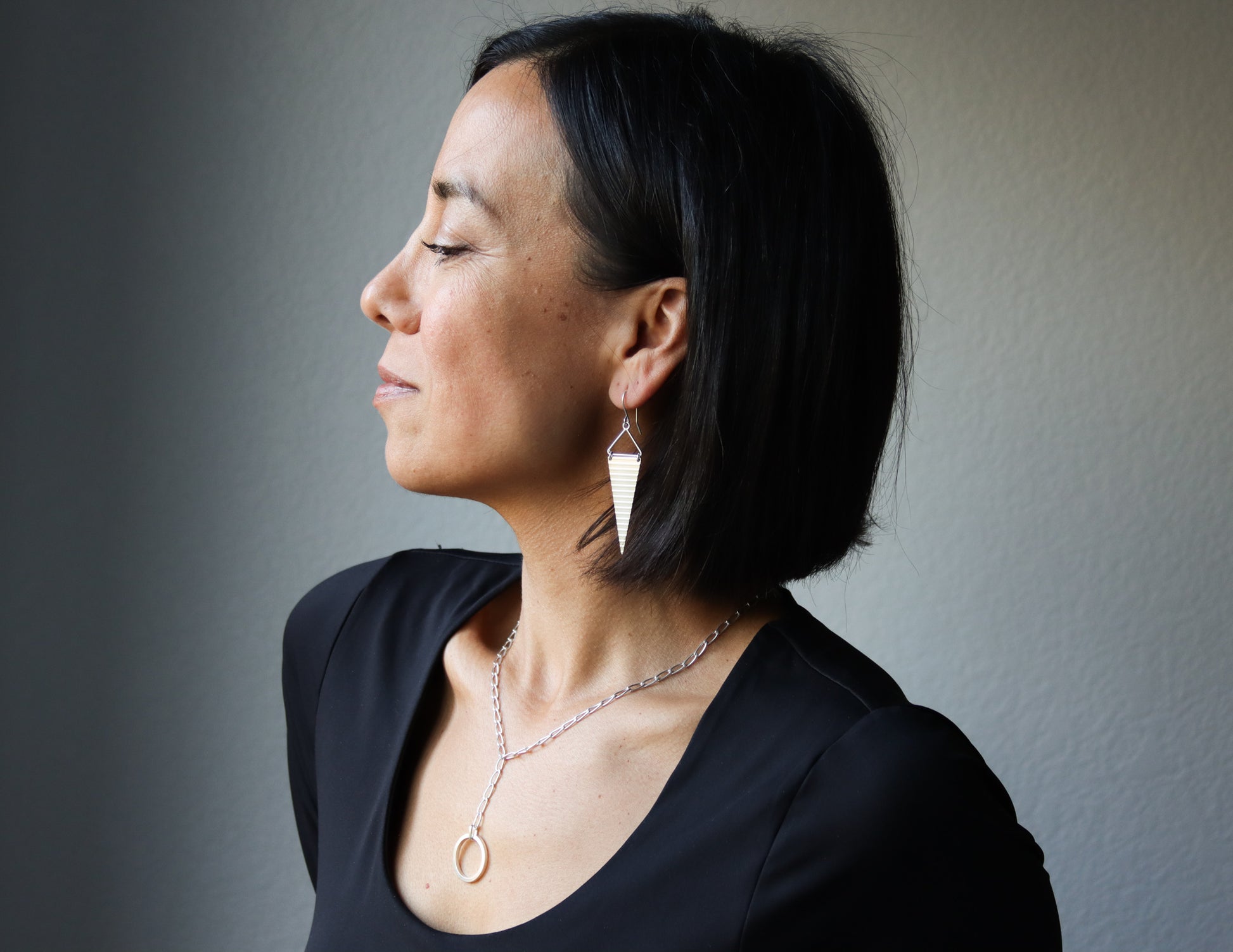 Bandera Earrings - Silver-dangle earrings-Blue Hour Designs