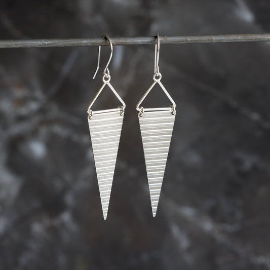 Bandera Earrings - Silver-dangle earrings-Blue Hour Designs