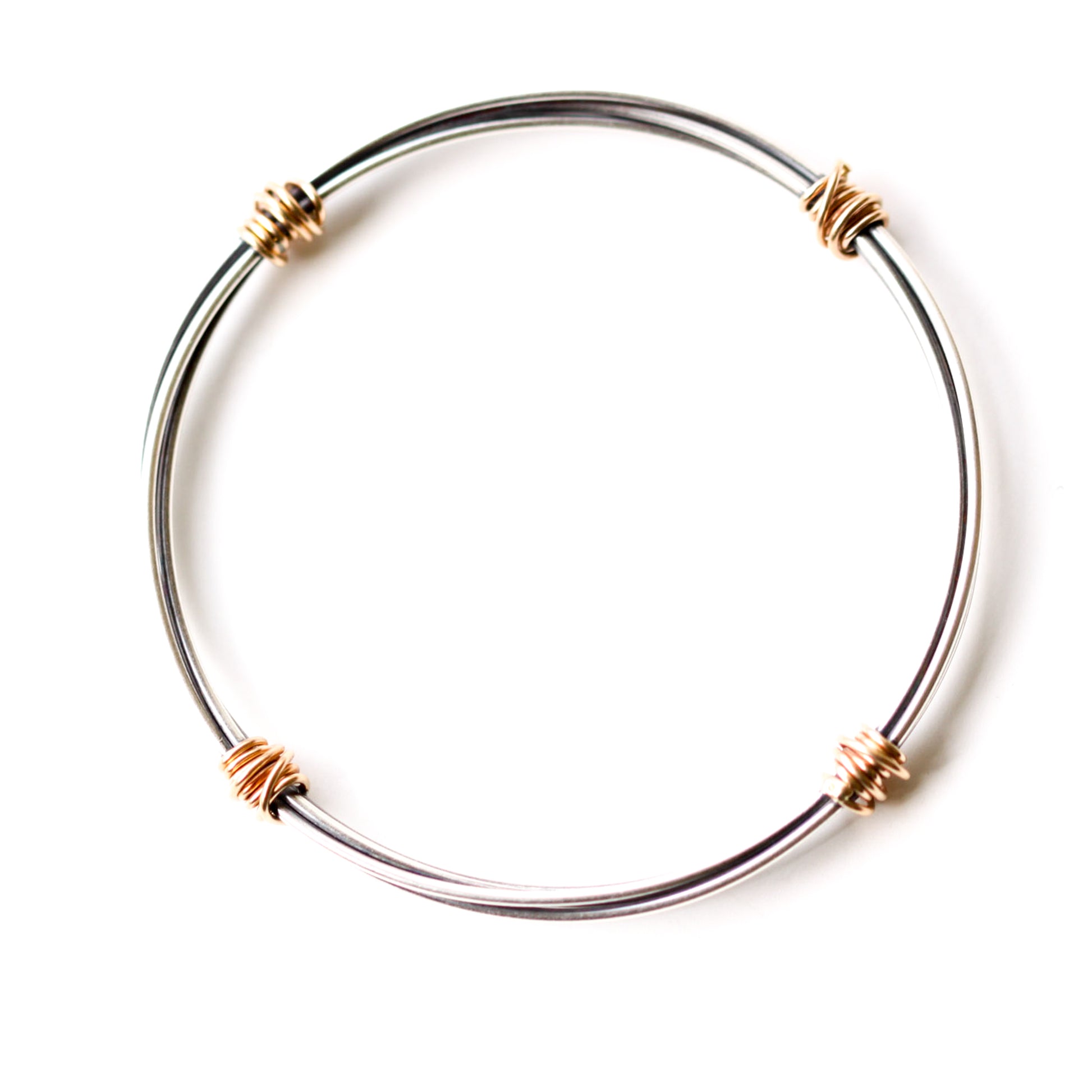 Bundle Hoop Bracelet with 14KY Gold-bangle bracelet-Blue Hour Designs