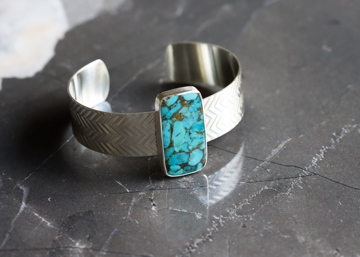 Chalchihuitl Cuff 1 - OOAK-cuff bracelet-Blue Hour Designs