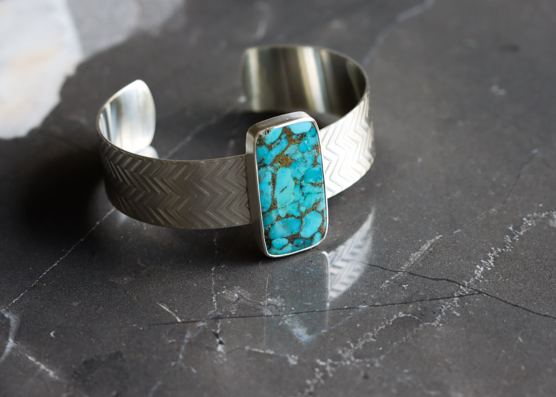 Chalchihuitl Cuff 1 - OOAK-cuff bracelet-Blue Hour Designs