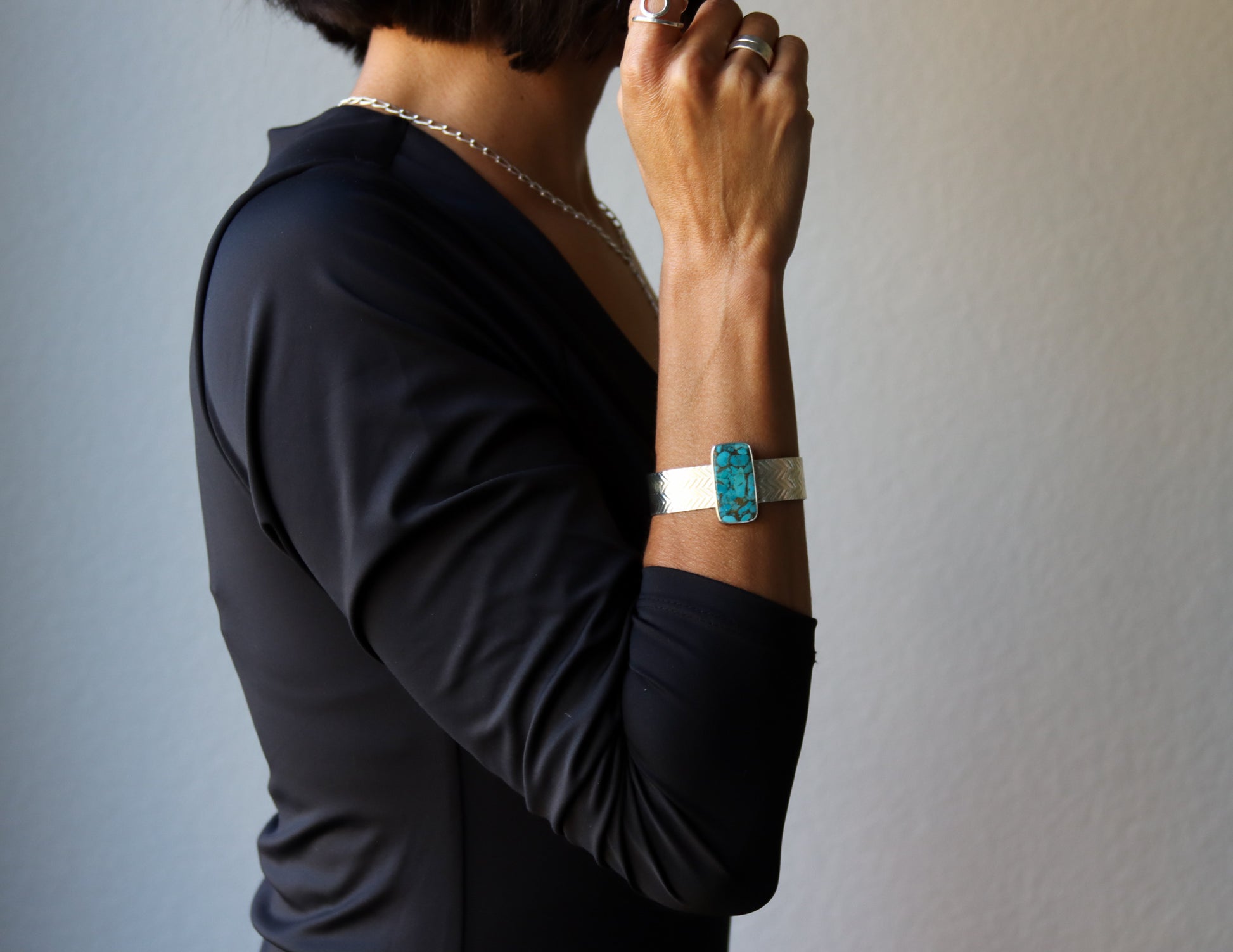 Chalchihuitl Cuff 1 - OOAK-cuff bracelet-Blue Hour Designs