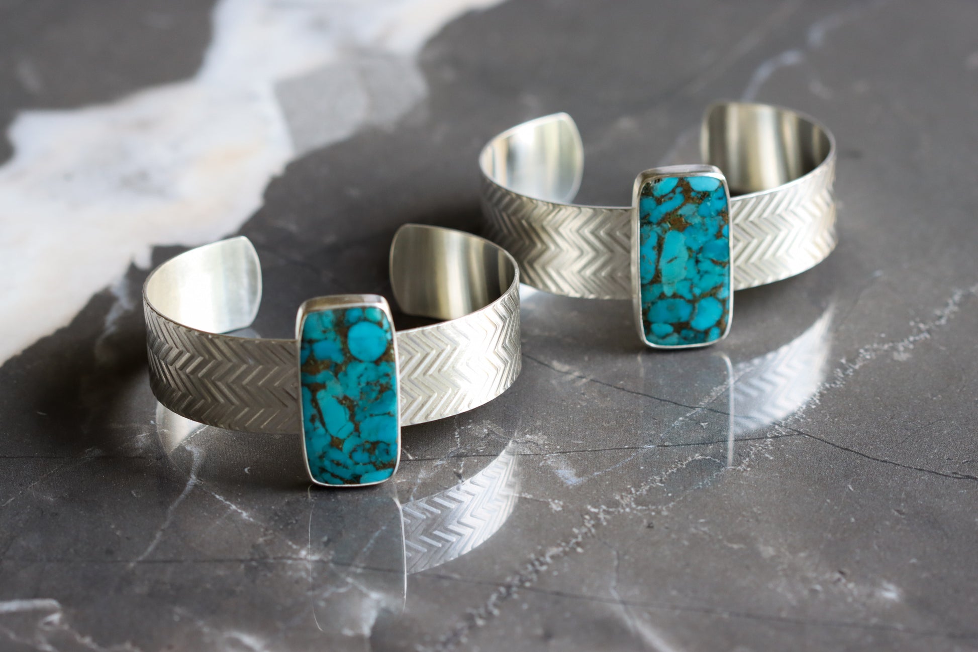 Chalchihuitl Cuff 1 - OOAK-cuff bracelet-Blue Hour Designs