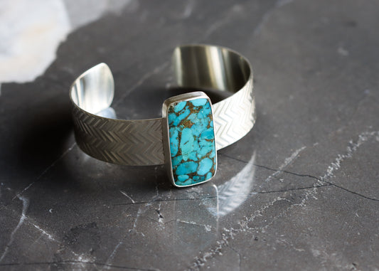 Chalchihuitl Cuff 1 - OOAK-cuff bracelet-Blue Hour Designs