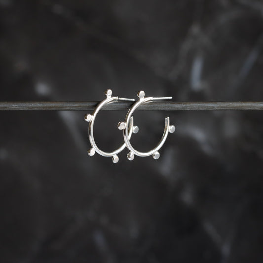 Compass Hoops - Small-hoop earrings-Blue Hour Designs