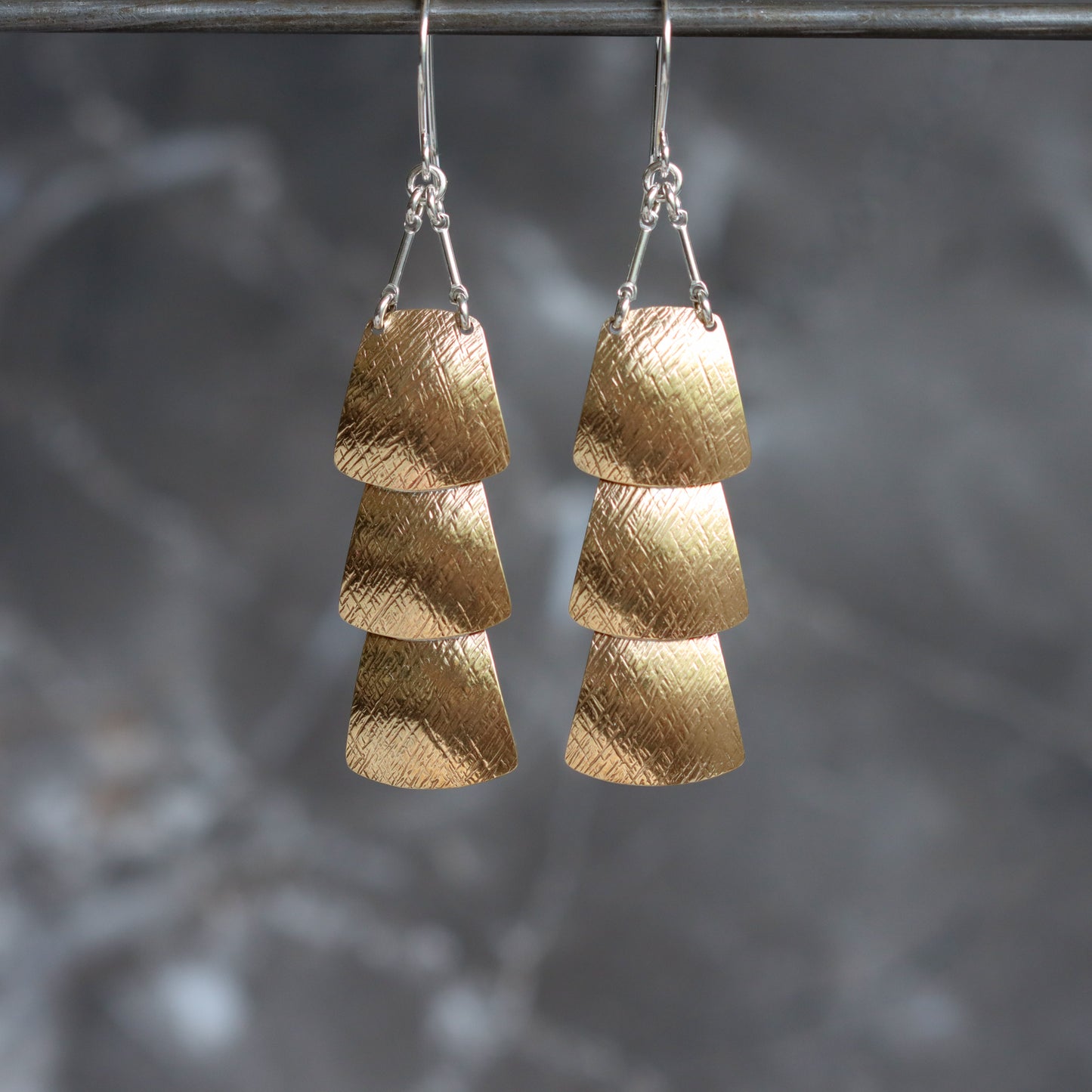 Drape Earrings - Brass-dangle earrings-Blue Hour Designs
