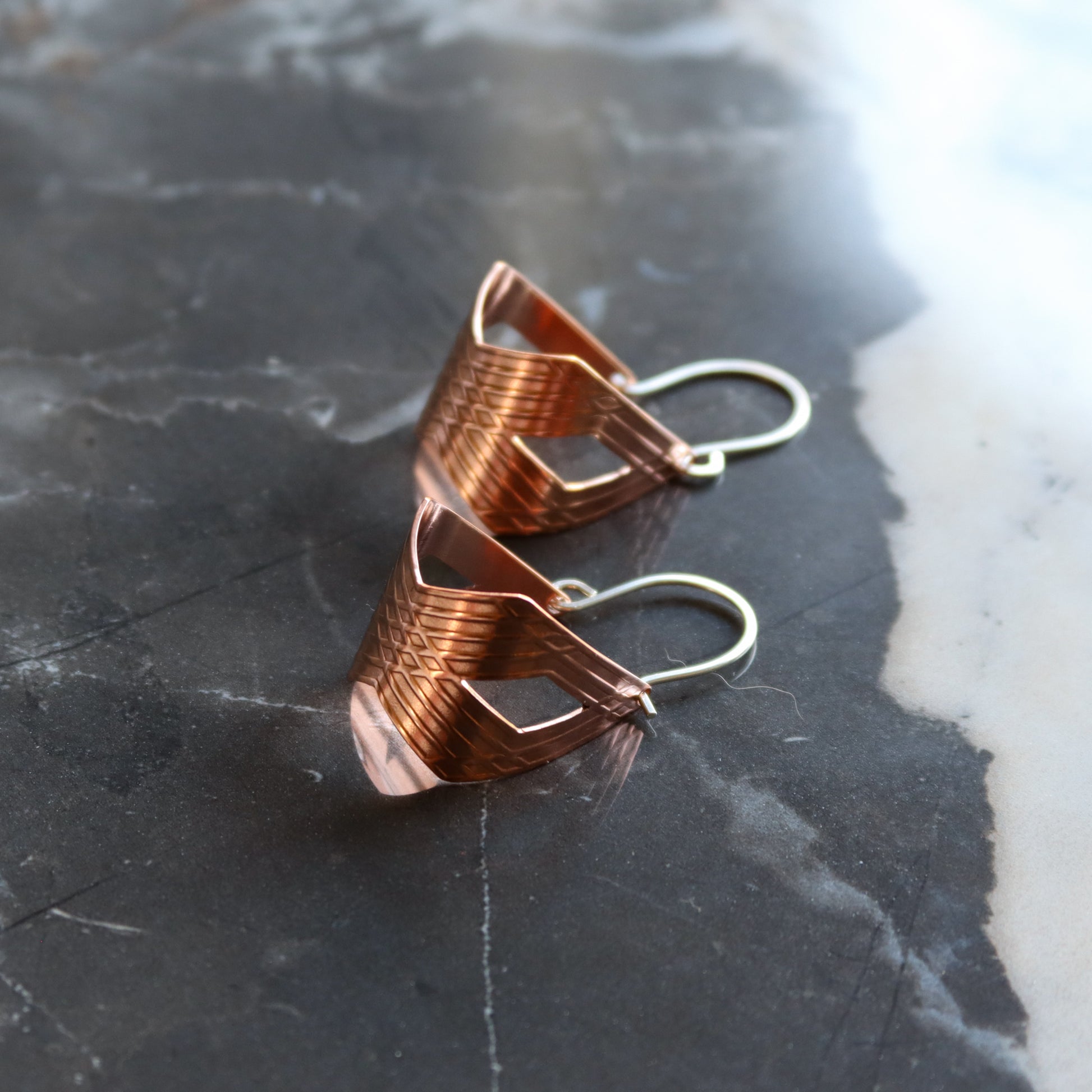 Eden Earrings - Copper-hoop earrings-Blue Hour Designs