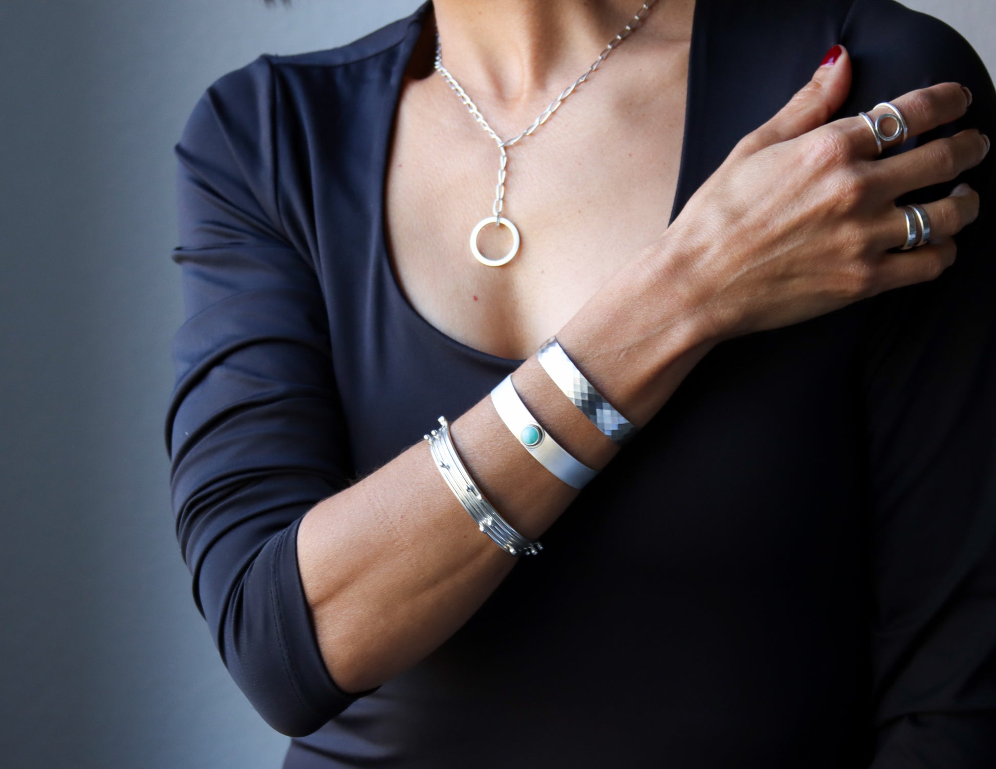Fractal Cuff-cuff bracelet-Blue Hour Designs