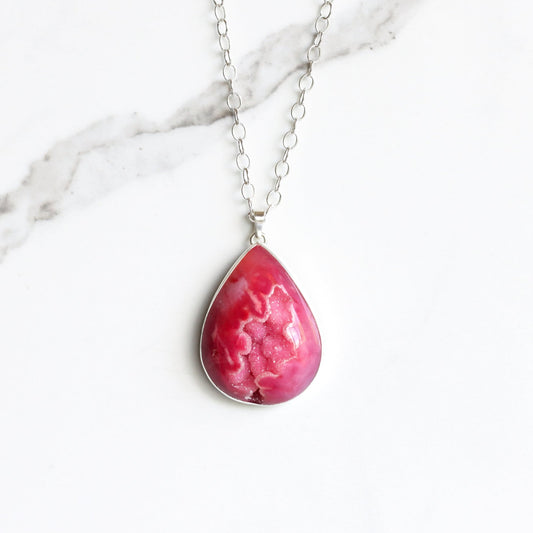 Fuchsia Necklace - OOAK-pendant necklace-Blue Hour Designs