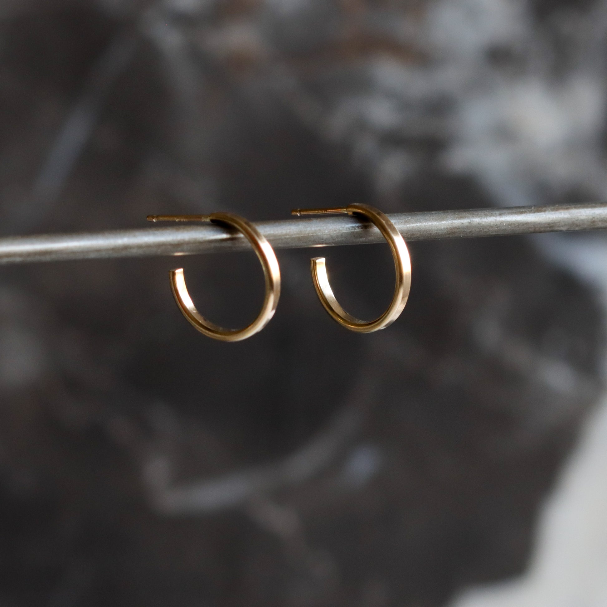 Gemini Hoops - 14KY Gold-hoop earrings-Blue Hour Designs