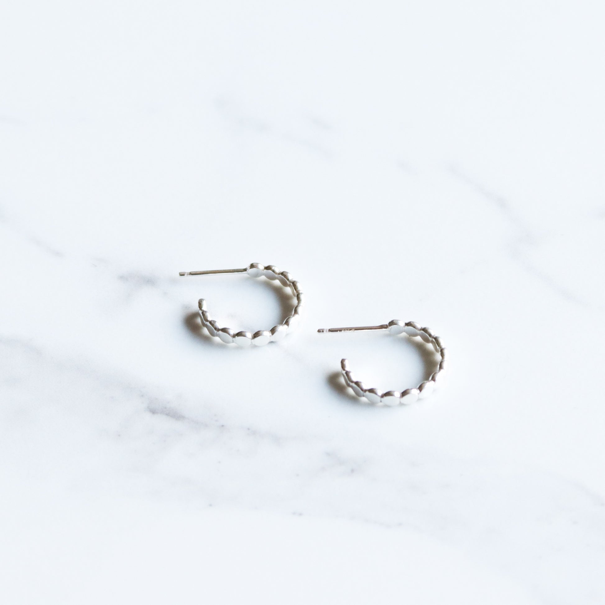 Gemini Hoops - Beaded-hoop earrings-Blue Hour Designs