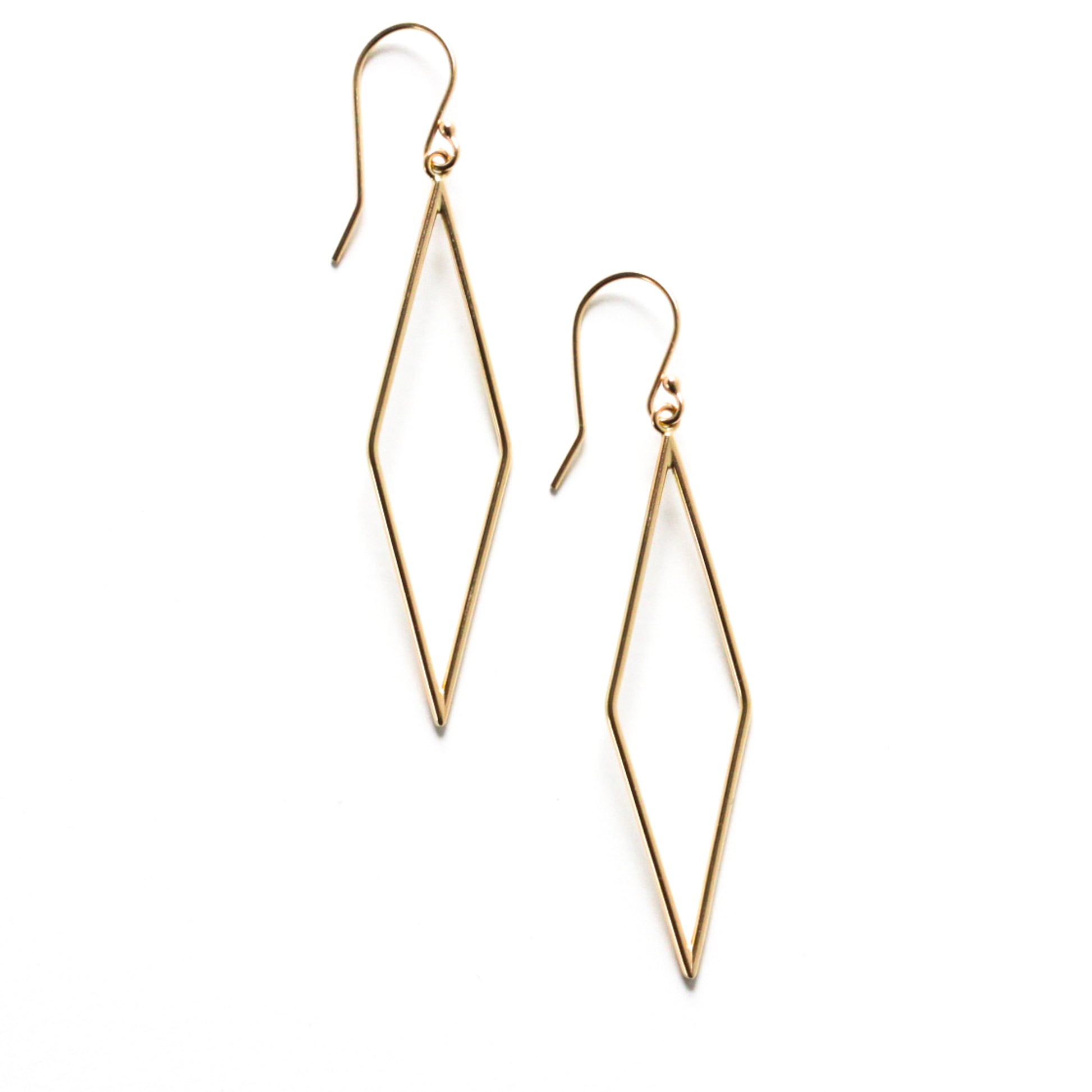 Geometric Earrings - 14KY Gold-dangle earrings-Blue Hour Designs