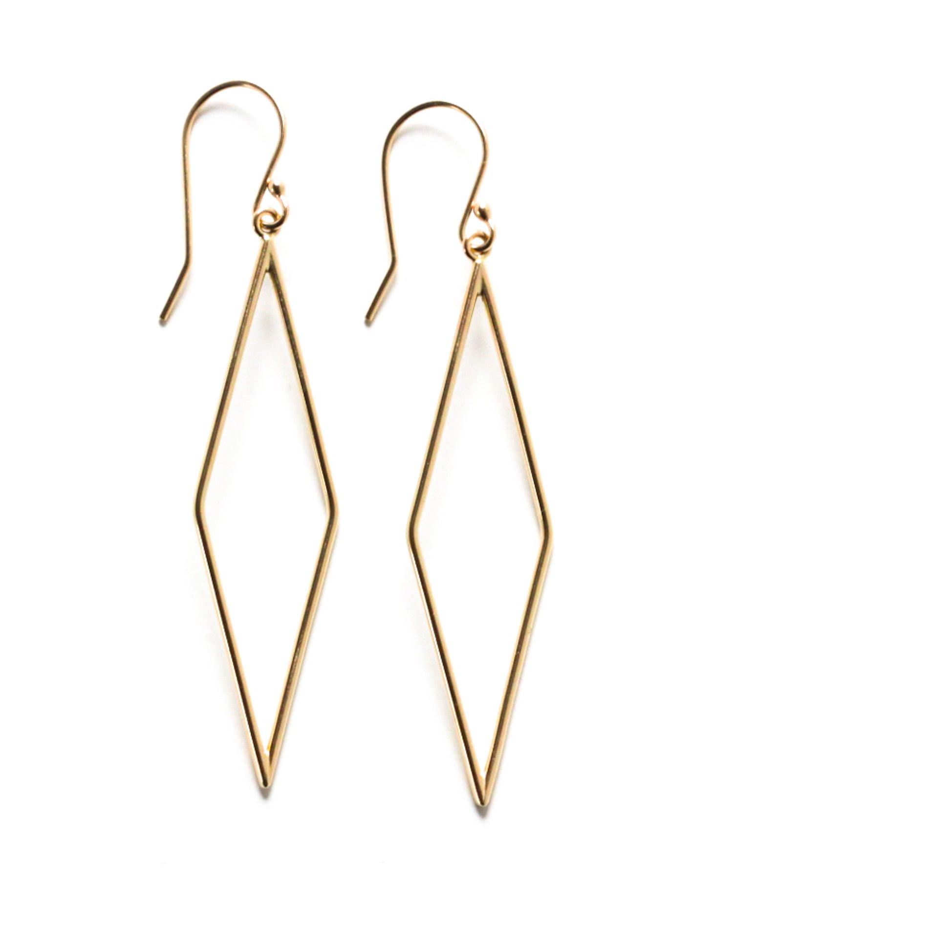 Geometric Earrings - 14KY Gold-dangle earrings-Blue Hour Designs