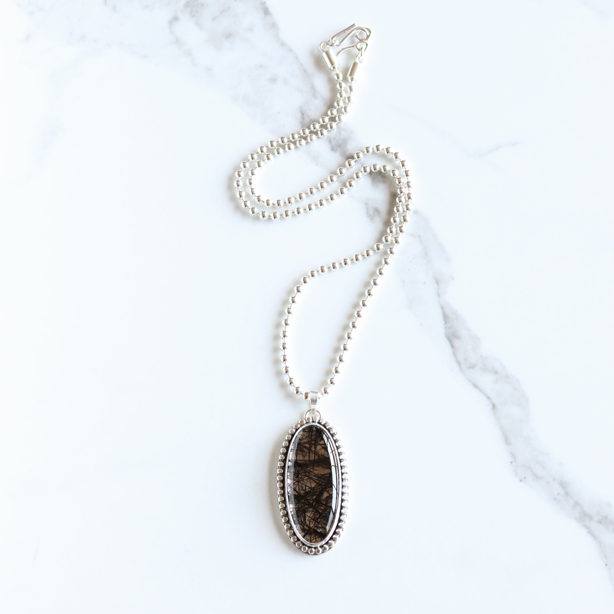 NEF17ASGLC Antique Silver Pendant Necklace Glacier