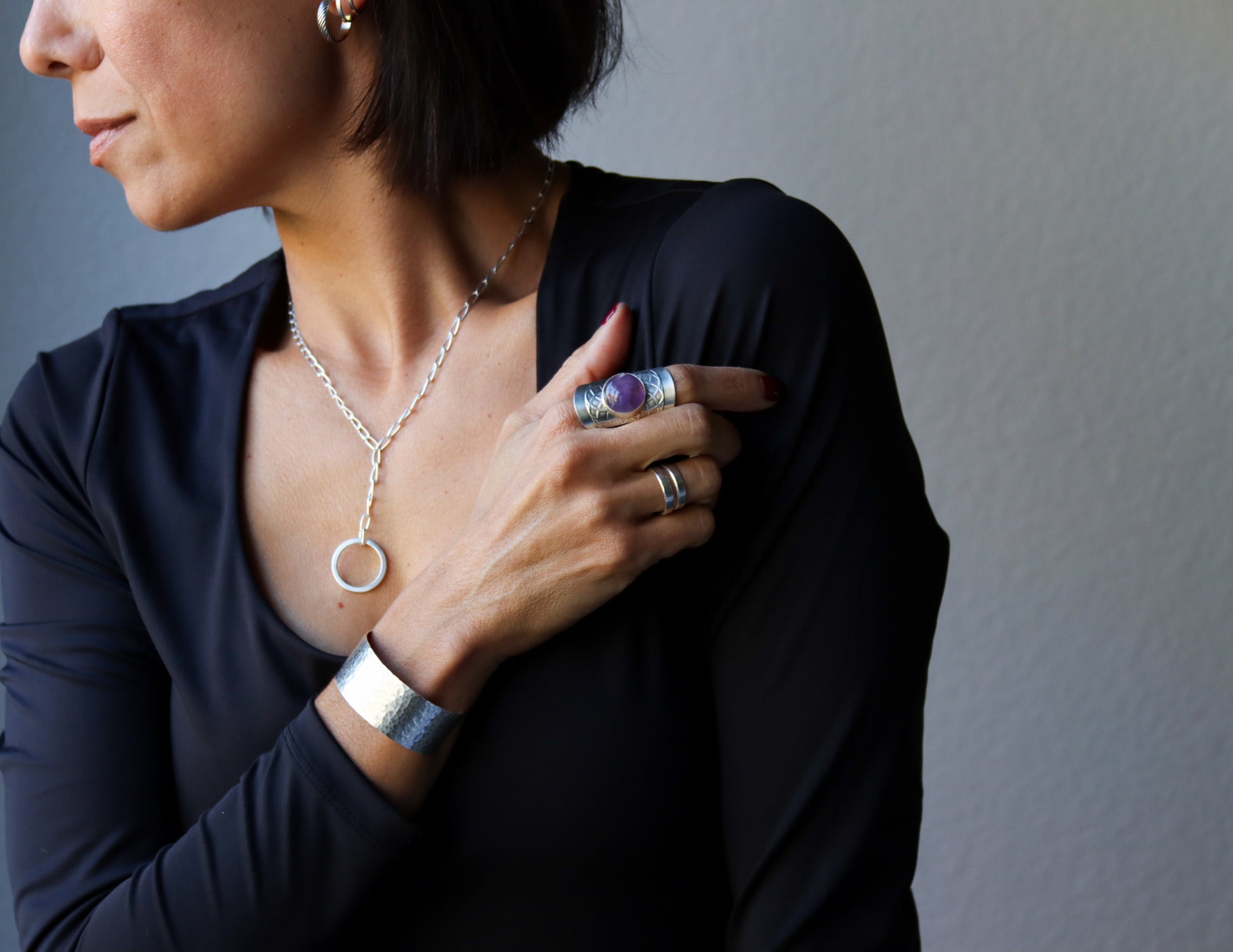 Helene Ring - Amethyst-cocktail ring-Blue Hour Designs