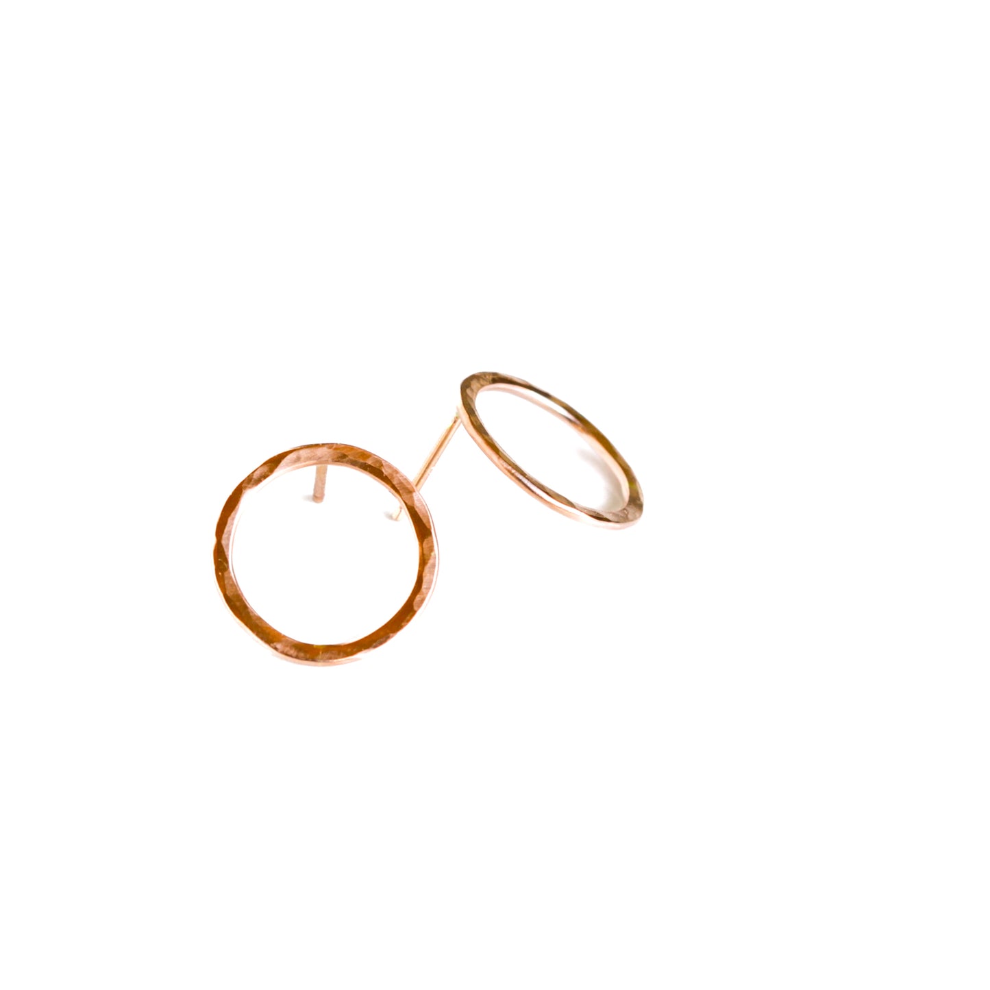 Simple Classic Circle Earrings - Rose Gold, Petite